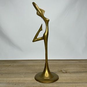 Vintage Brass Ballerina Dancer 9” Tall